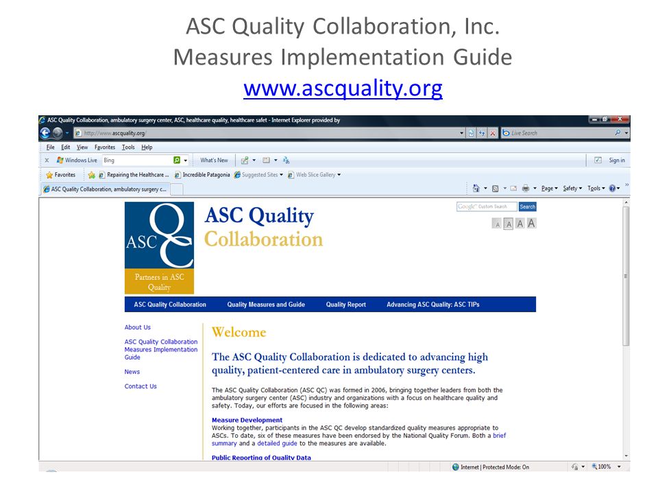 ASC Quality Collaboration, Inc. Measures Implementation Guide