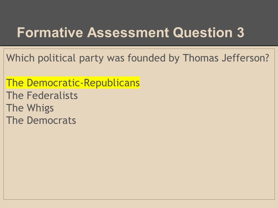 Assess of Democratic Republican Party Assess of Democratic Republican Party