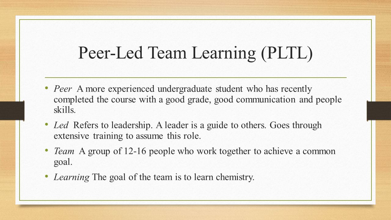 Peer-Led Team Learning University of West Georgia. - ppt download