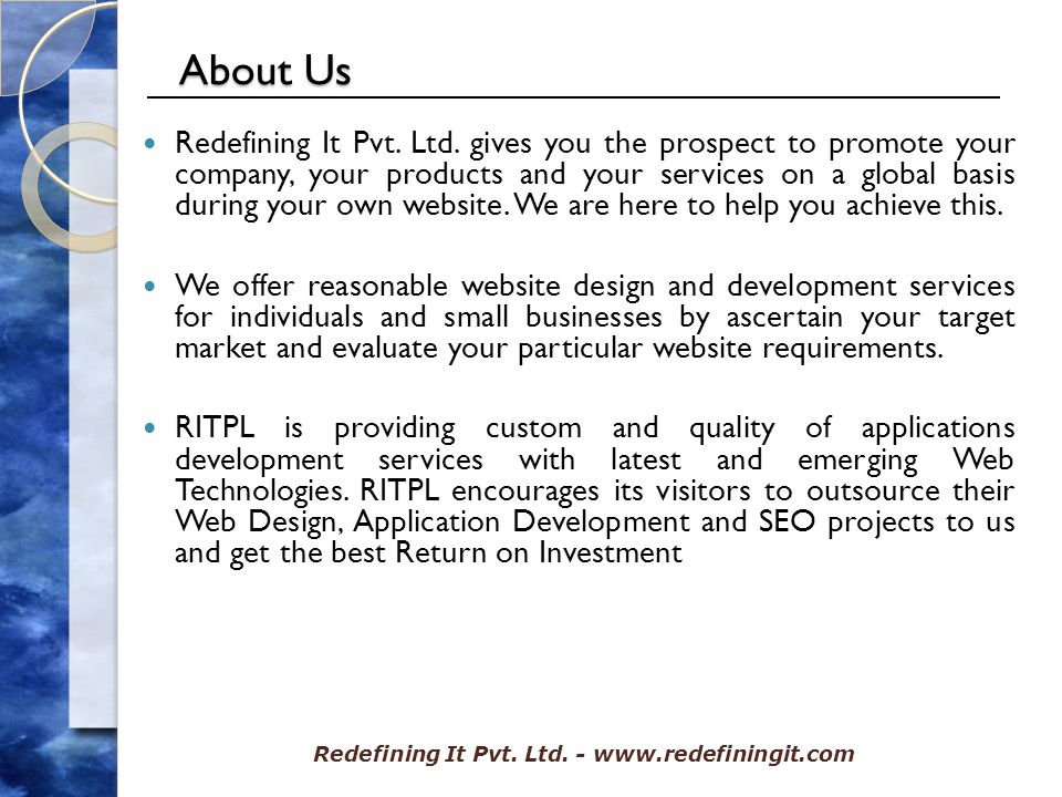 About Us Redefining It Pvt. Ltd.