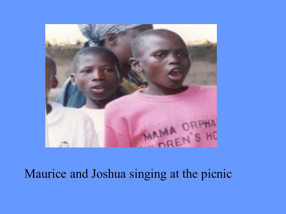 Maurice and Joshua singing at the picnic