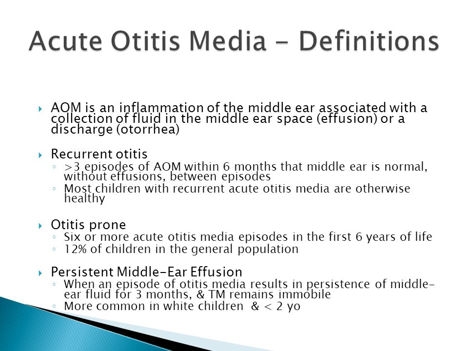 A través de Espectáculo Estado ACUTE OTITIS MEDIA.  The most common infection for which antibacterial  agents are prescribed for children in the US  1/3 of office visits to  pediatricians. - ppt download