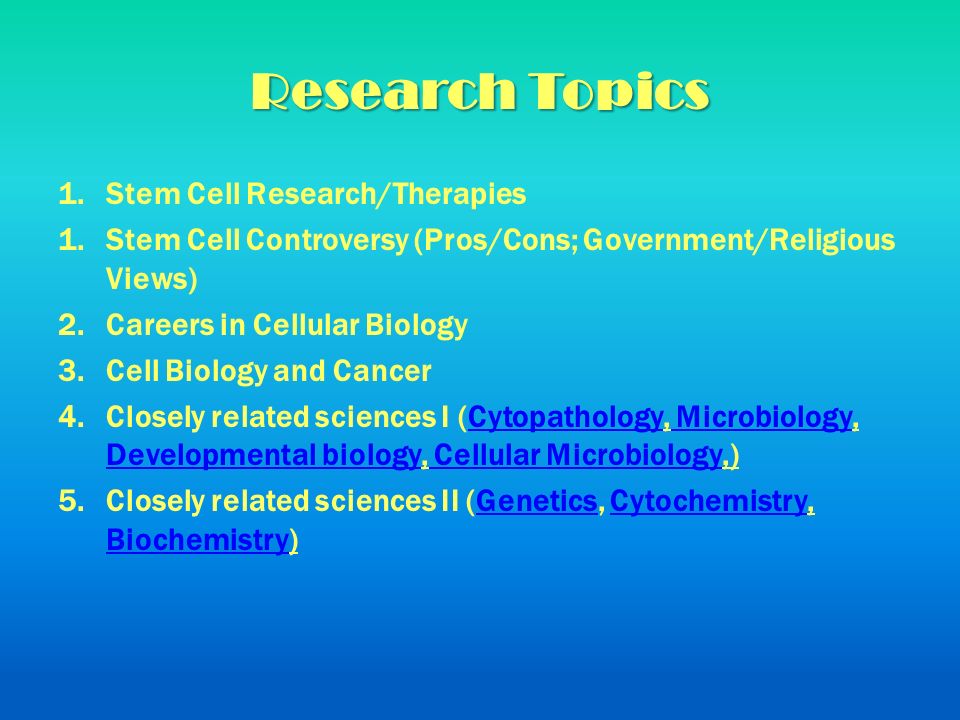 bio research topics