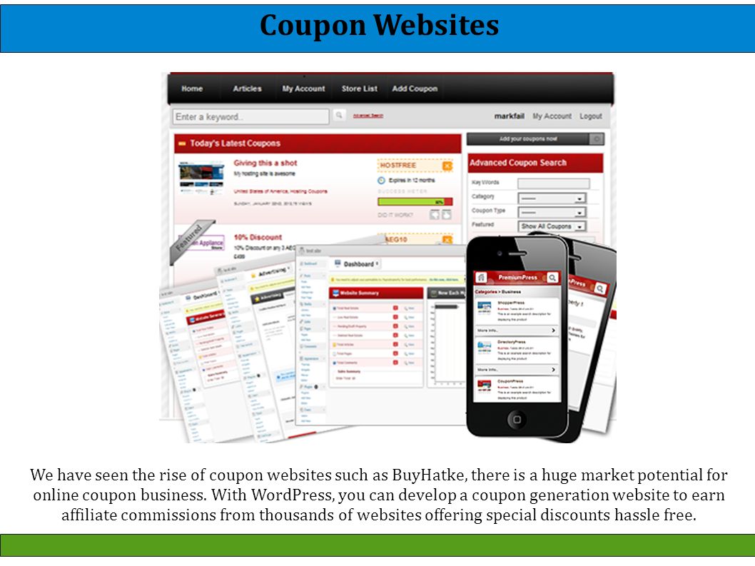 We have seen the rise of coupon websites such as BuyHatke, there is a huge market potential for online coupon business.