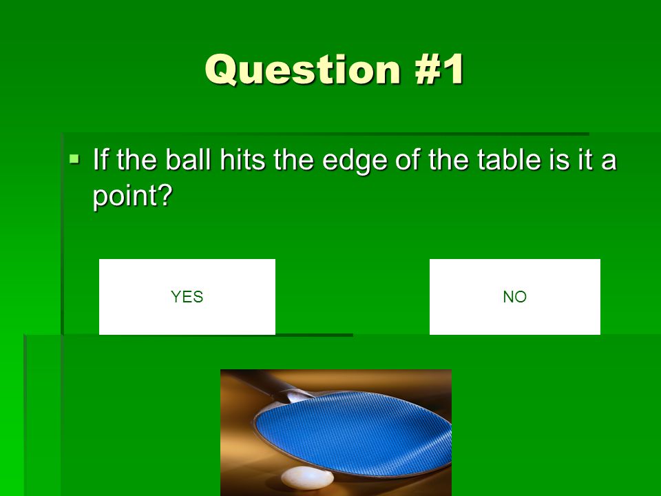 Table Tennis Quiz By Mike Baniszewski. Directions  Pick the best possible  answer to the question by clicking on one of the choices that will be  given. - ppt download