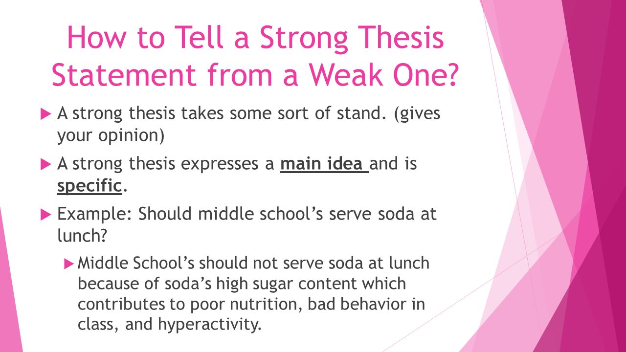 sample thesis statements middle school
