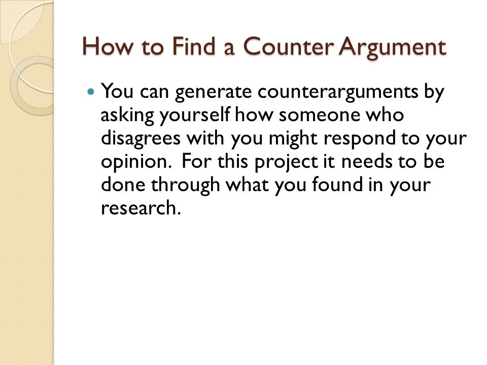 research paper counter argument