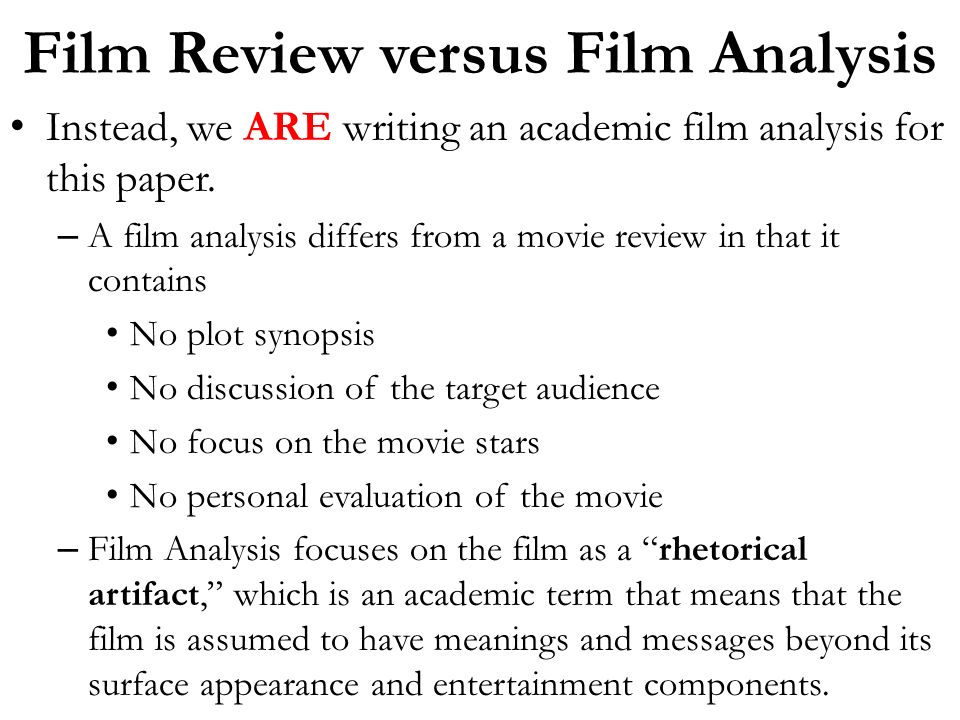 writing a film analysis