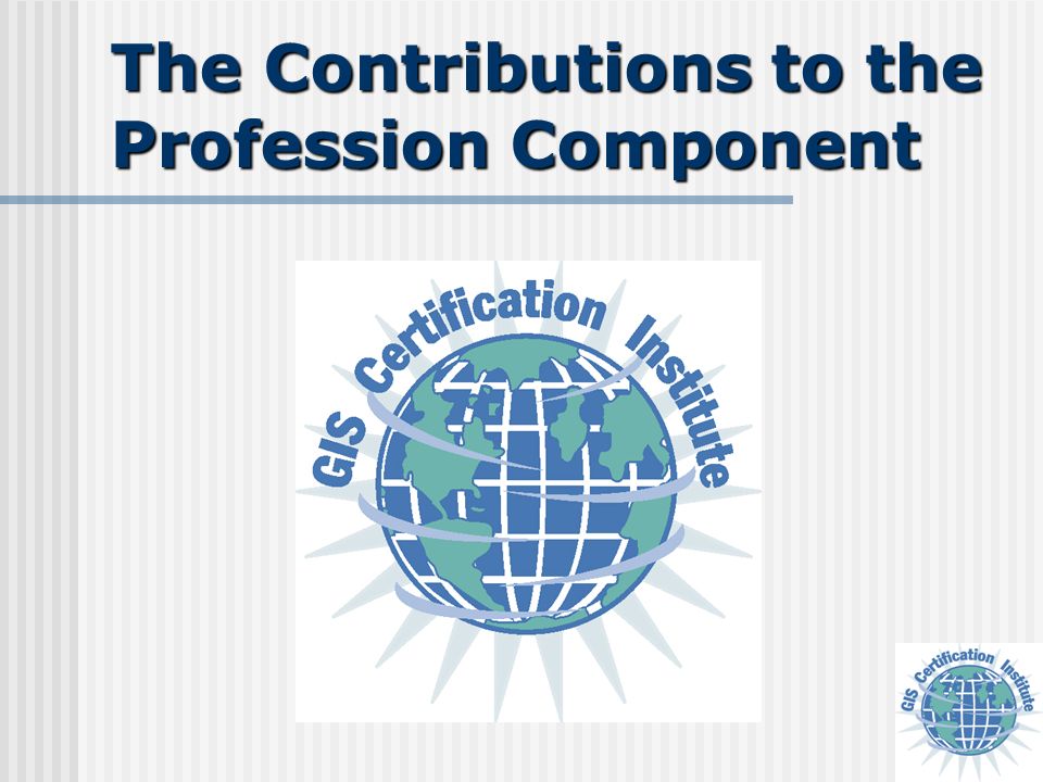 The Contributions to the Profession Component