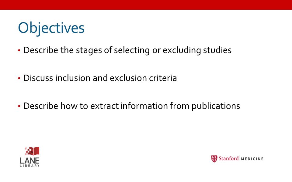 Systematic Reviews Part 2: Developing InclusionExclusion Systematic Reviews Part 2: Developing InclusionExclusion