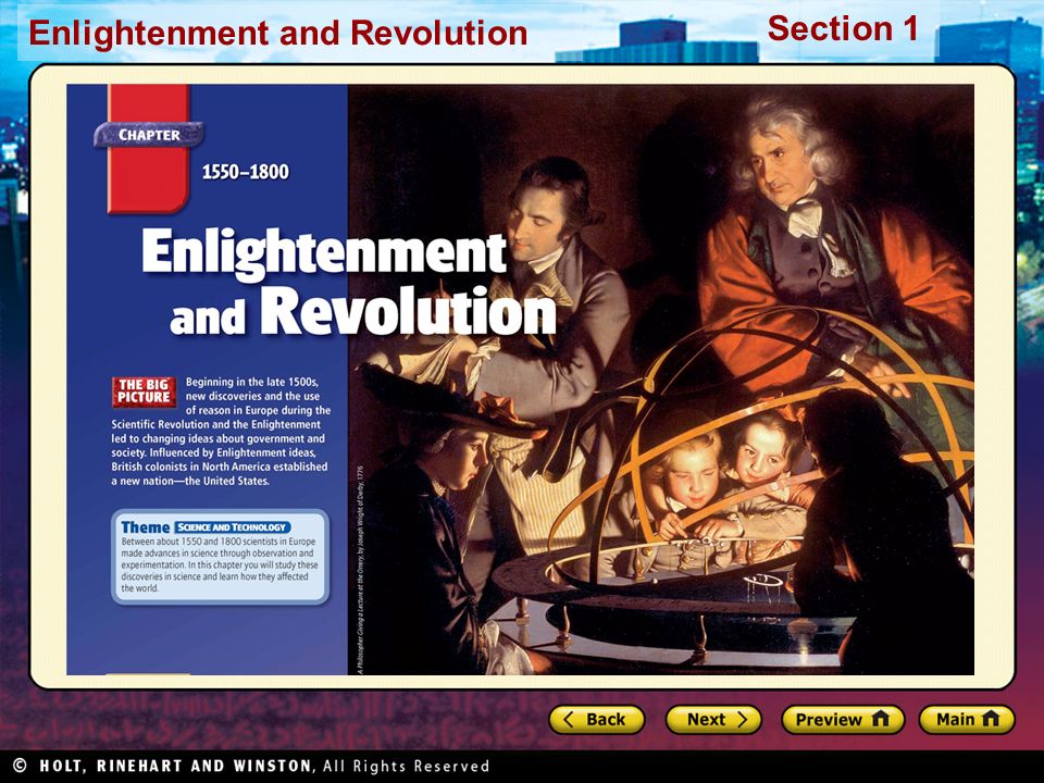 Section 1 Enlightenment and Revolution