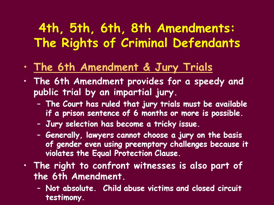 what are the 4th 5th and 6th amendments