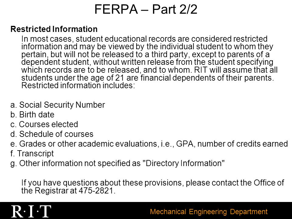 ferpa form rit
Mechanical Engineering Department RIT Mechanical Engineering ... ferpa form rit
Mechanical Engineering Department RIT Mechanical Engineering ...