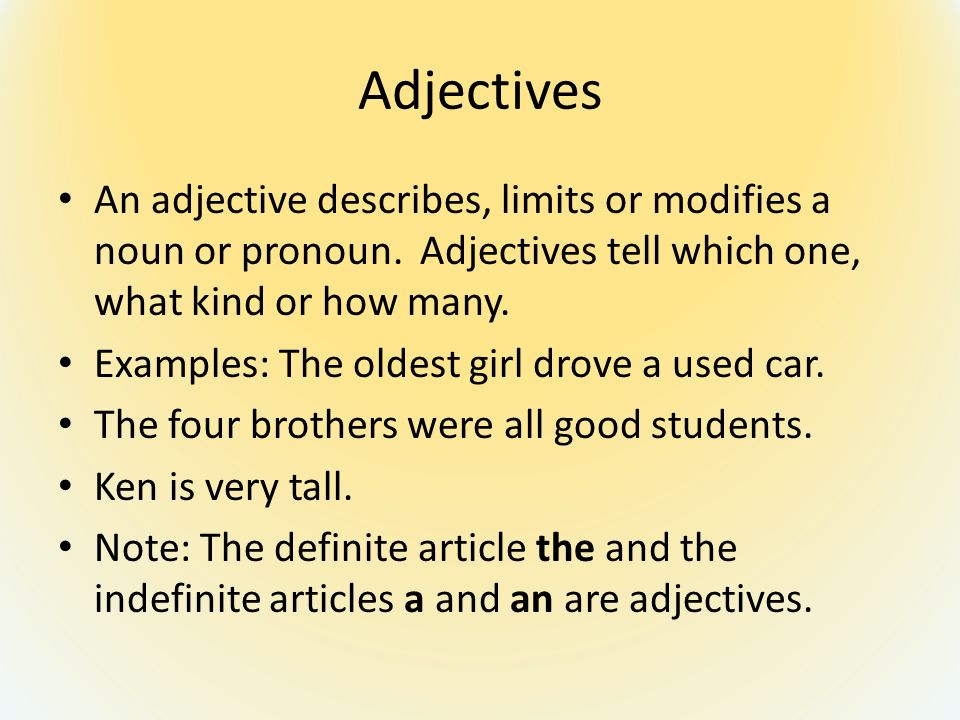 Adjective примеры