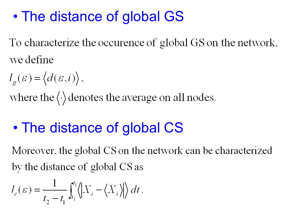 The distance of global GS The distance of global CS