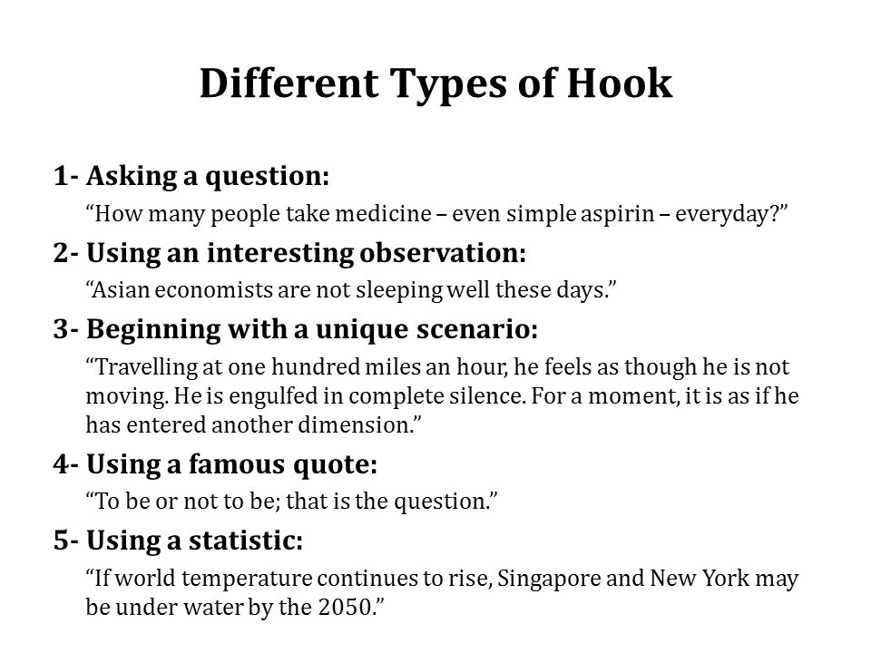 what makes a good hook in an essay