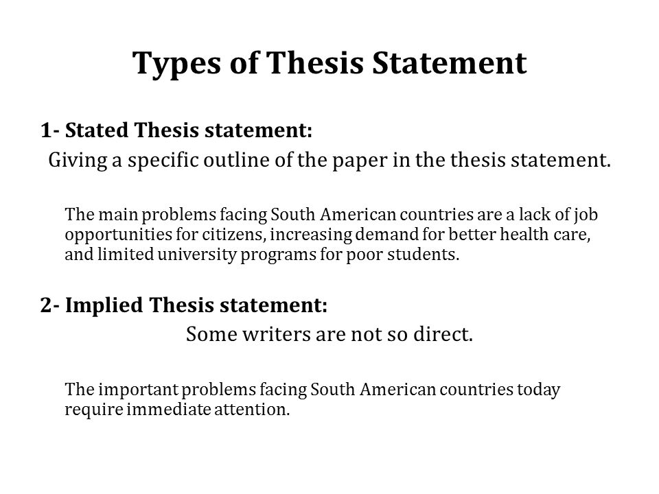 implied thesis statement