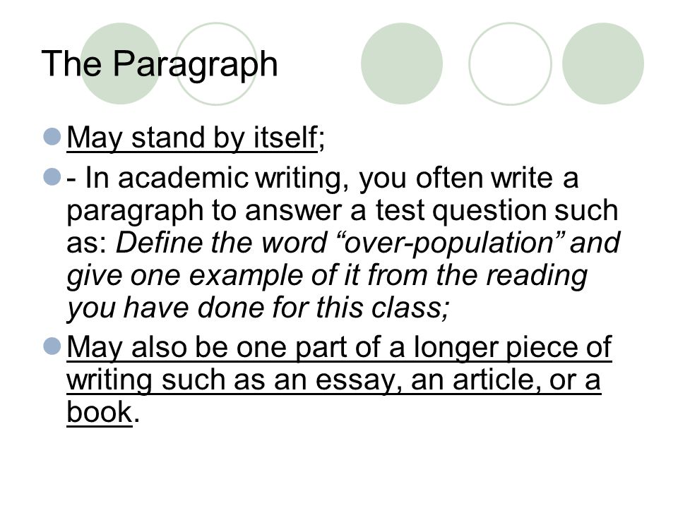 academic writing paragraph structure