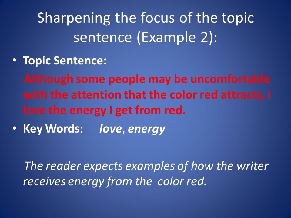 focus sentence examples