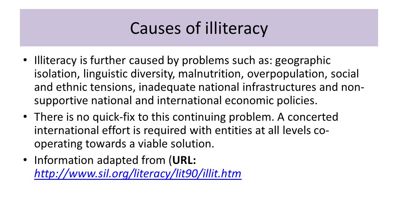 problems caused by illiteracy