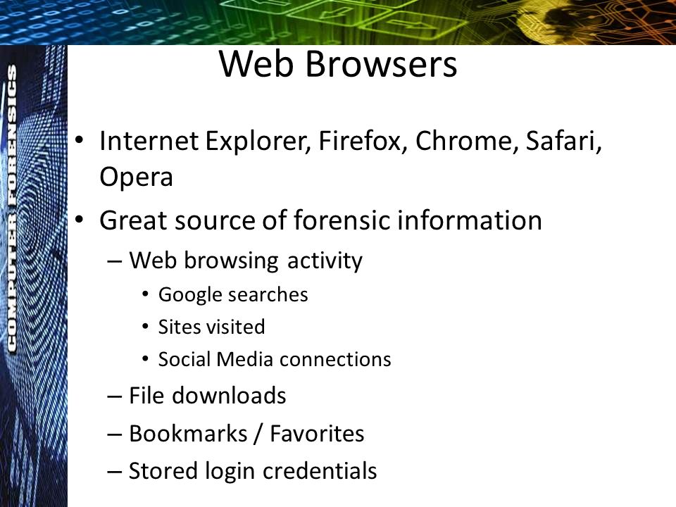 Basic Analysis of web browsing activity  Browser Forensics ppt download