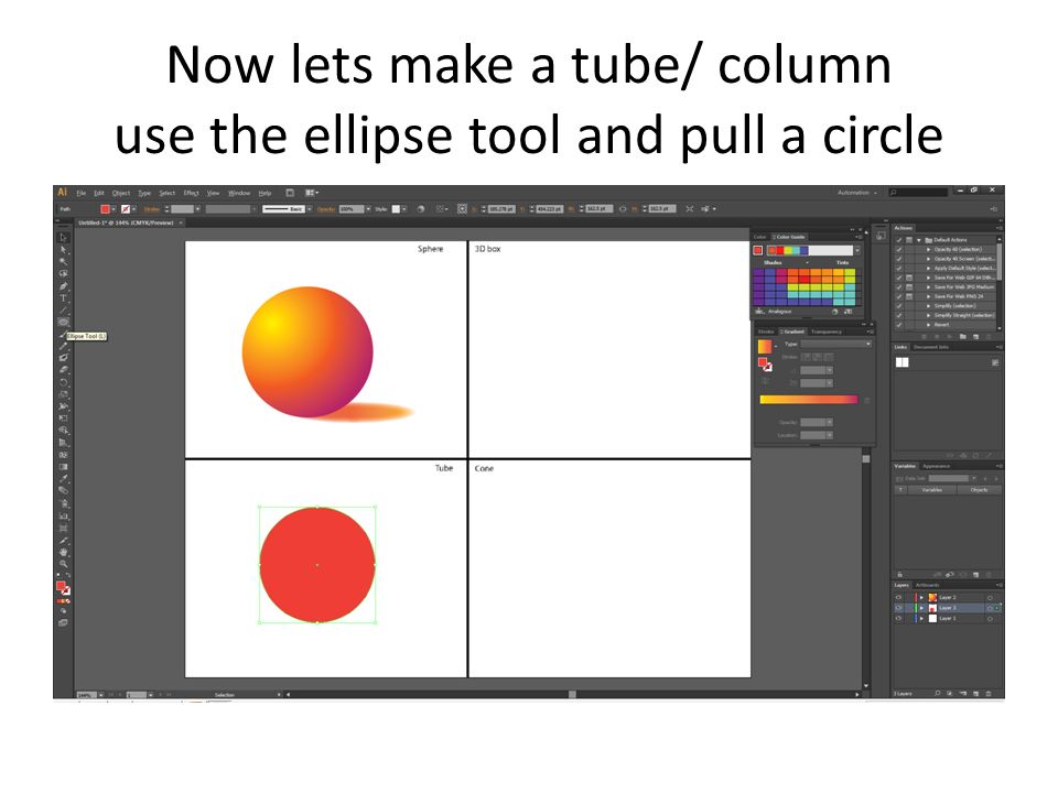 Now lets make a tube/ column use the ellipse tool and pull a circle