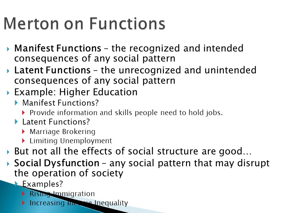 latent function of education examples