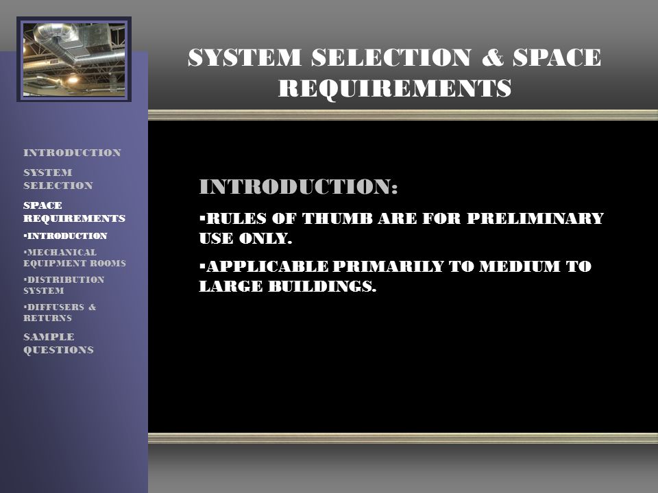 building mechanical space rule of thumb Building mechanical space rule of thumb