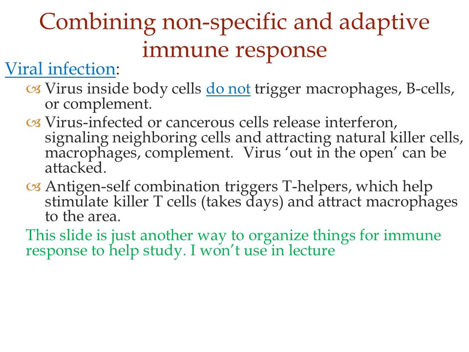 Bacterial infection: At first: phagocytes, histamine release ...