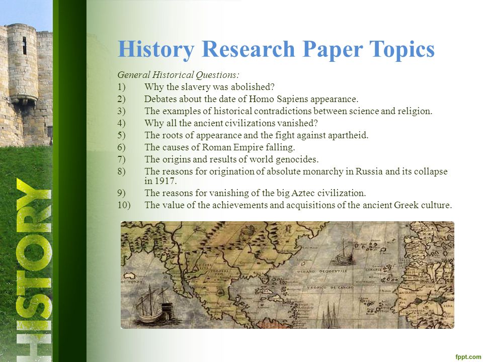 good us history research topics