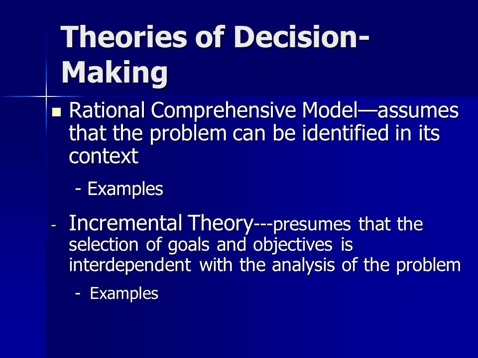 what is rational comprehensive model