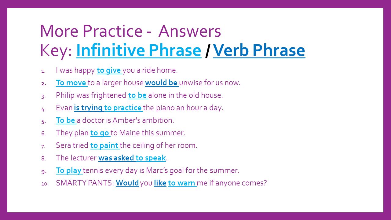 Phrases Infinitives And Prepositional Lesson 1 Ppt Download