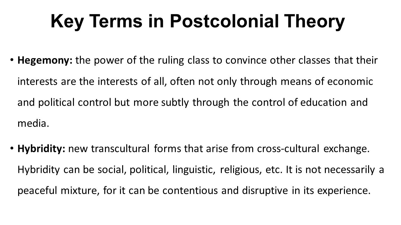 TEXT & MEANING Postcolonial Theory. Postcolonial Theory –What it is Focuses  on the reading and writing of literature written in previously or  currently. - ppt download