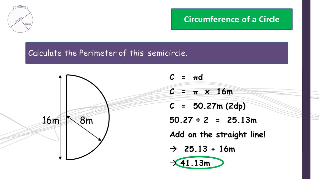 Area & Perimeter Circumference of a Circle Grade ppt download