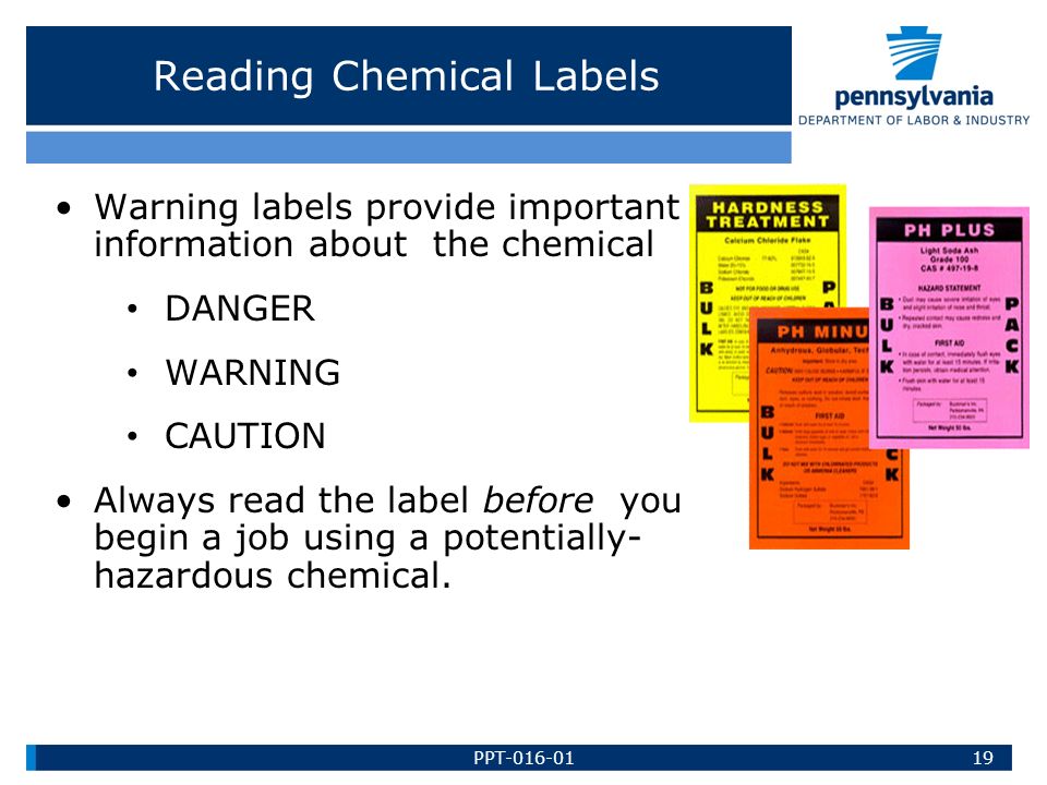 Chemical labels provide what information