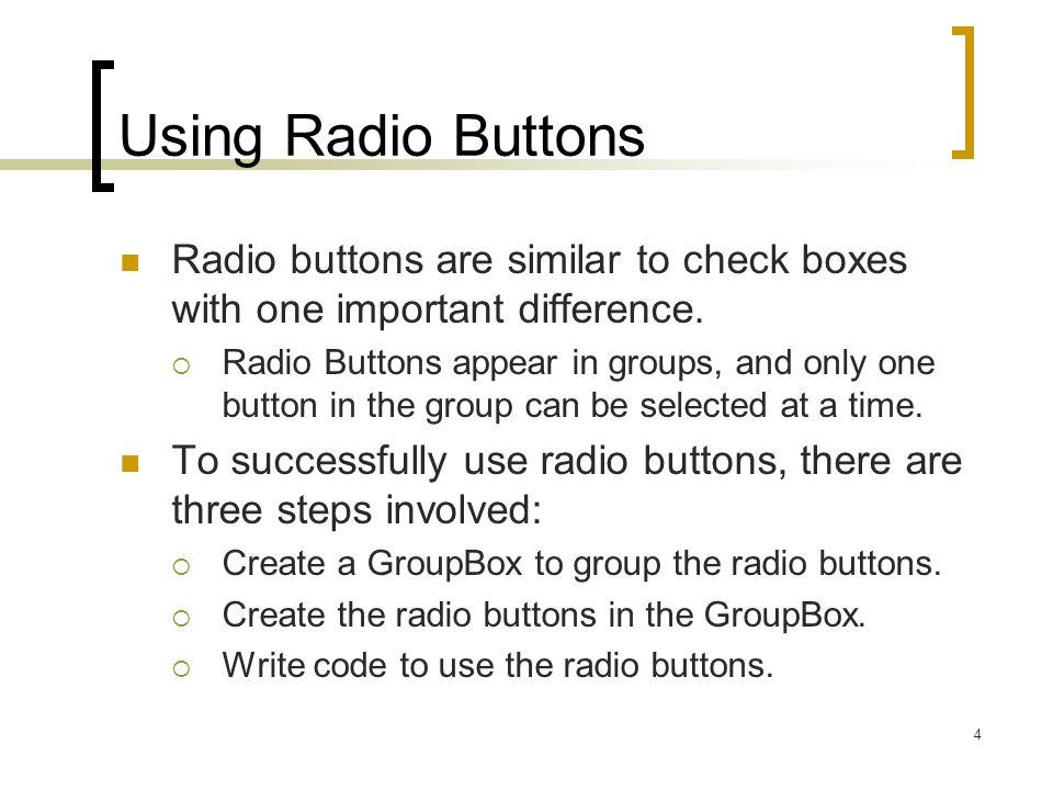 Visual Basic.NET BASICS Lesson 9 Nested If Statements and Radio Buttons. -  ppt download