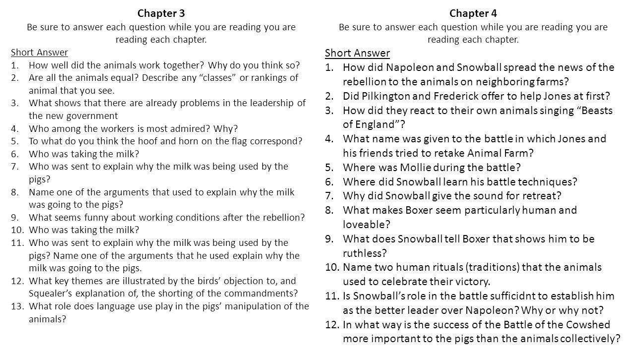 Chapter 1 Be sure to answer each question while you are reading you are  reading each chapter. Short Answers  owns Manor Farm?  problem  does. - ppt download