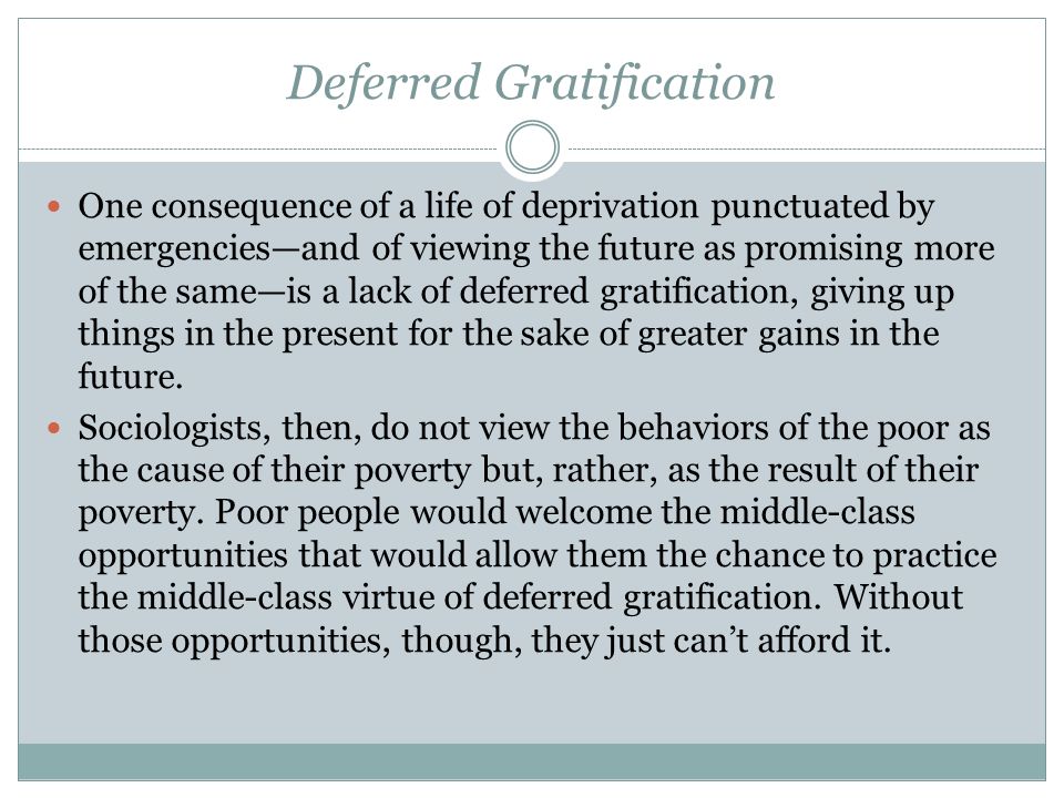deferred gratification definition