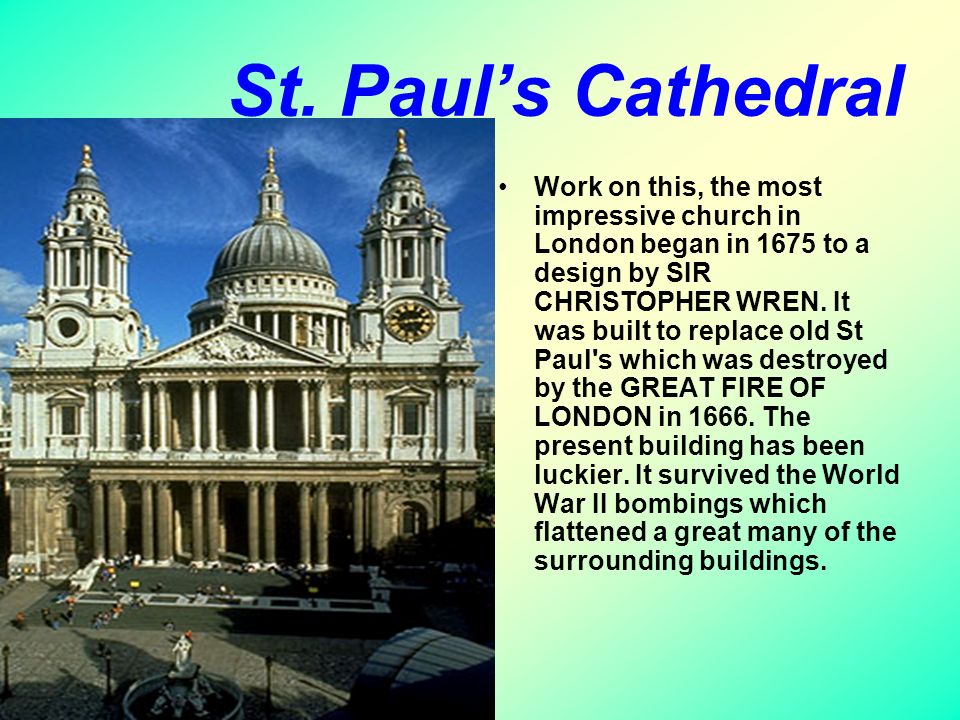Известные достопримечательности на английском. Christopher Wren St Paul's Cathedral London. Достопримечательности по английскому языку. Достопримечательности Лондона на Инглиш.