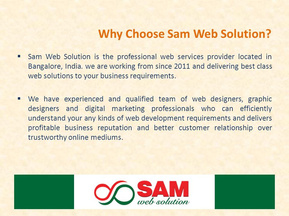 Why Choose Sam Web Solution.