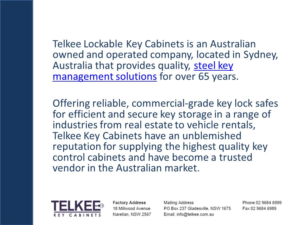 Telkee Lockable Key Cabinets Is An Australian Owned And Operated