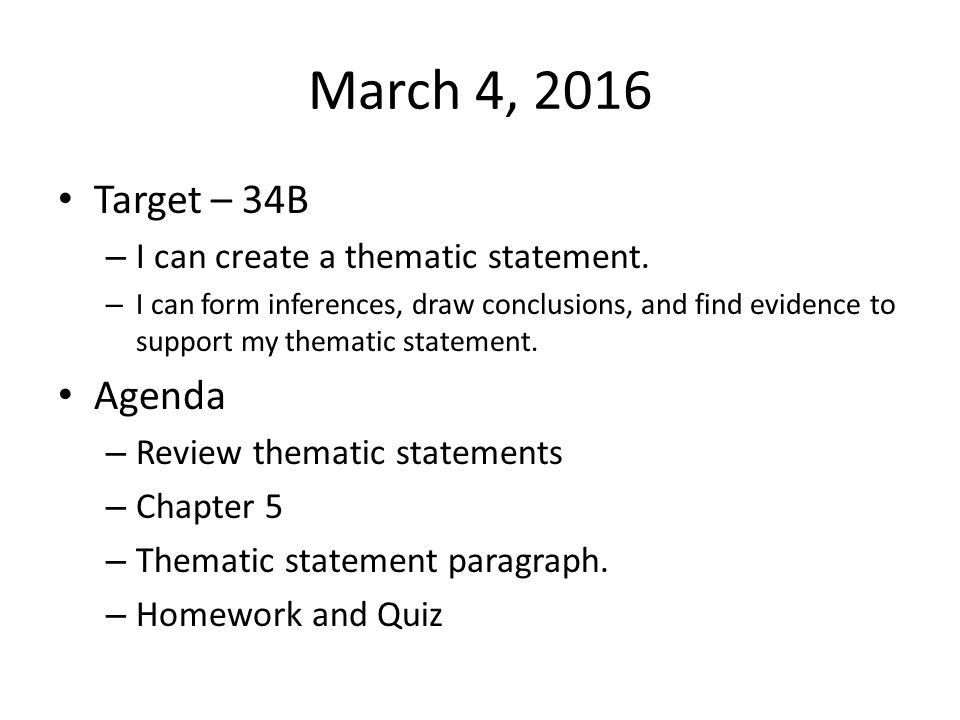 how to create a thematic statement