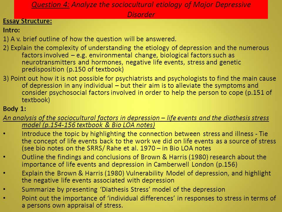 essay on depression disorder