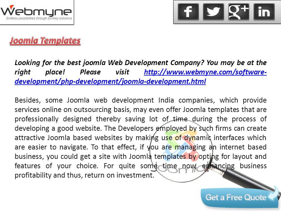 Looking for the best joomla Web Development Company.