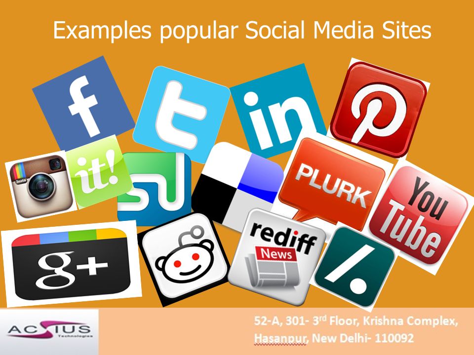 Examples popular Social Media Sites