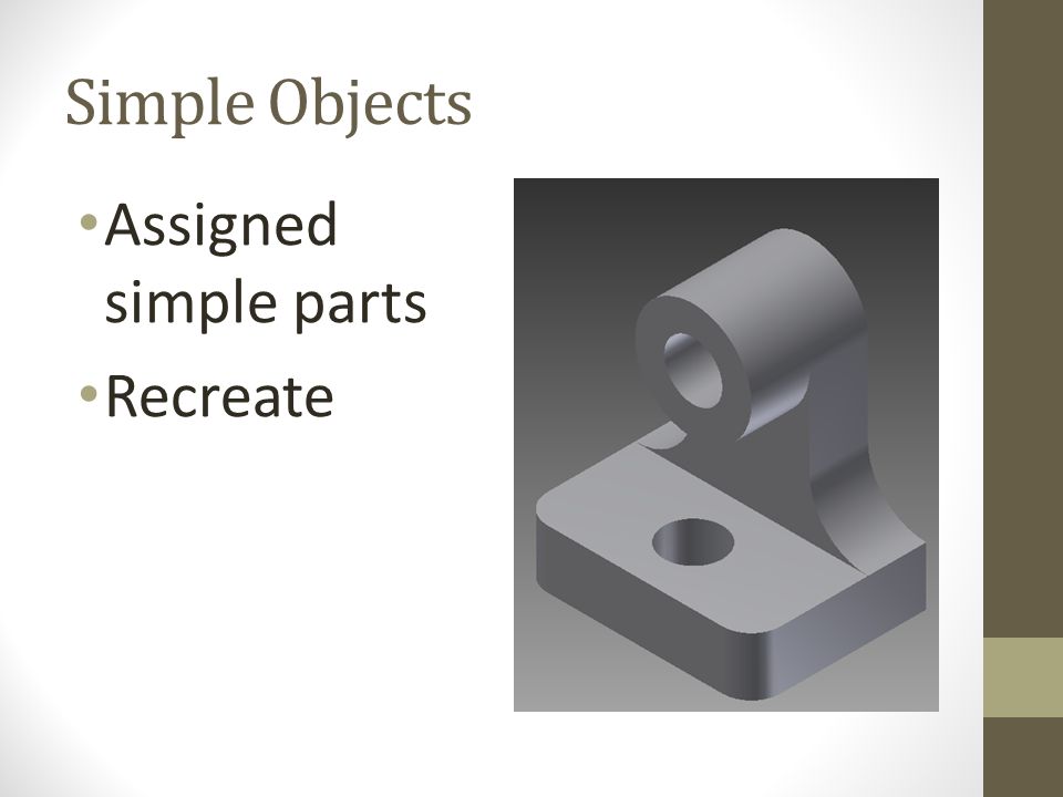 Simple Objects Assigned simple parts Recreate
