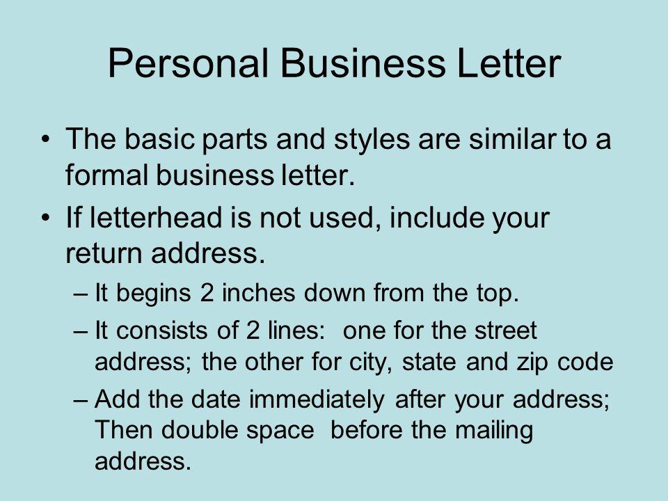 Formatting Letters Full Block Business Letters All Parts Begin At
