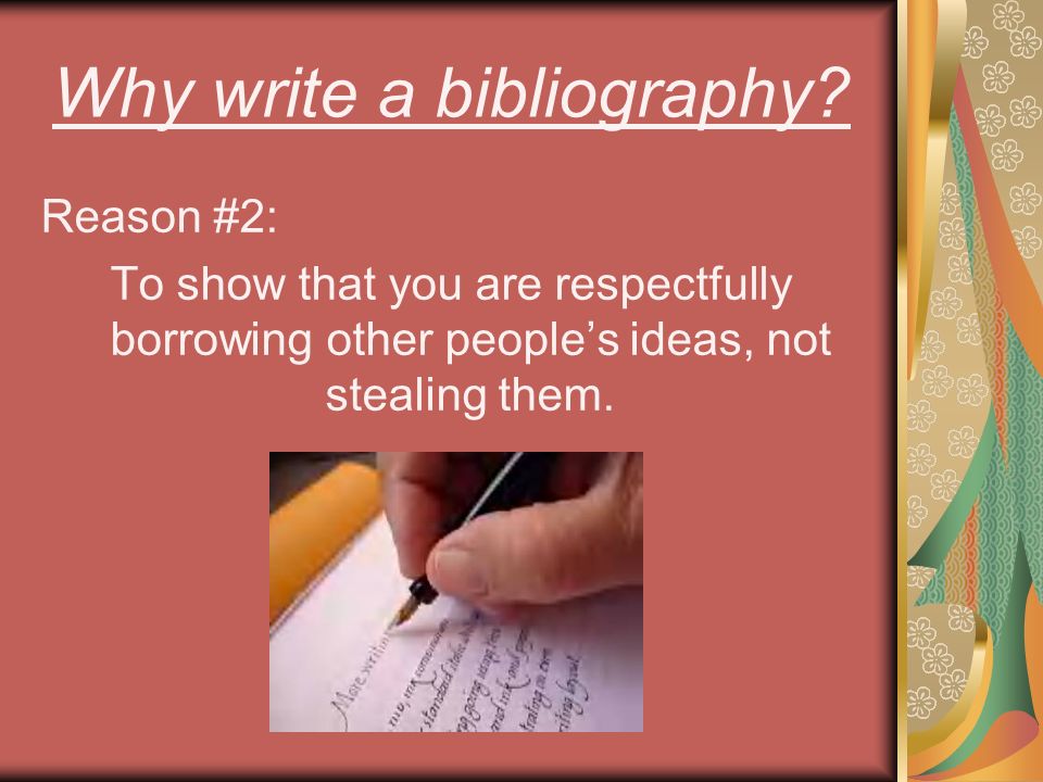 I believe writing a bibliography is important because best sale