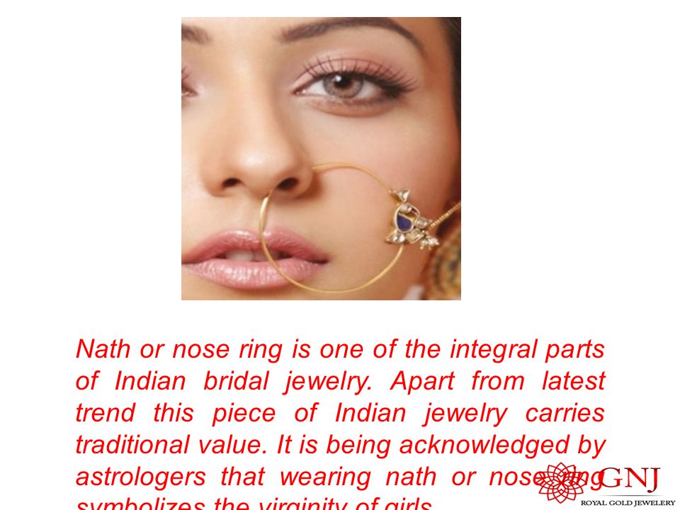 Nath or nose ring is one of the integral parts of Indian bridal jewelry.