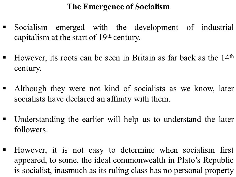 socialism and communism The emergence of socialism